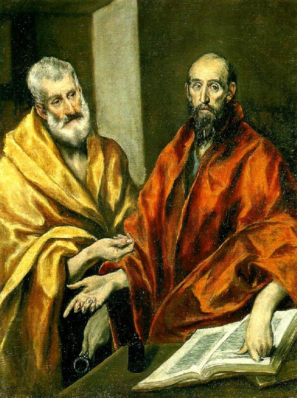 El Greco apostlarna petrus och paulus oil painting image